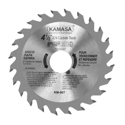 DISCO SIERRA PARA MADERA 4.5 (115MM) 24 DIENTES KM907 KAMASA