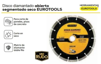 DISCO DIAMANTADO DE 9 ABIERTO EUROTOOLS SEGMENTADO