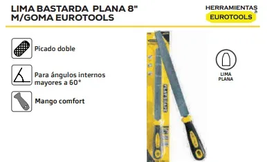 LIMA BASTARDA TRIANGULAR 8'' M/GOMA EUROTOOLS