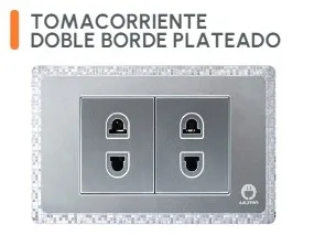 TOMACORRIENTE DOBLE BORDE PLATEADO VE-P212 ULTRA