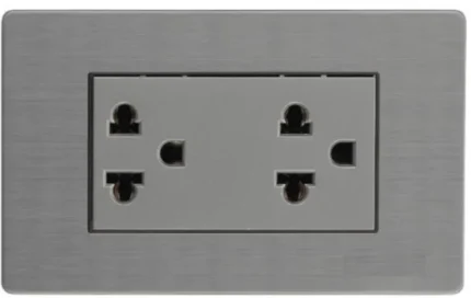 TOMACORRIENTE DOBLE C/TIERRA EMPOTRABLE EUROLITE SILVER