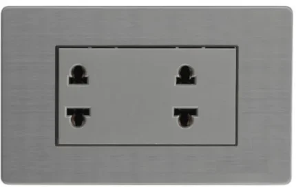 TOMACORRIENTE DOBLE EMPOTRABLE EUROLITE  SILVER