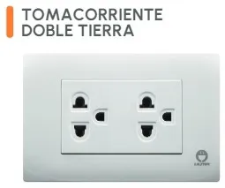 TOMACORRIENTE DOBLE TIERRA BLANCO VA-B155 ULTRA